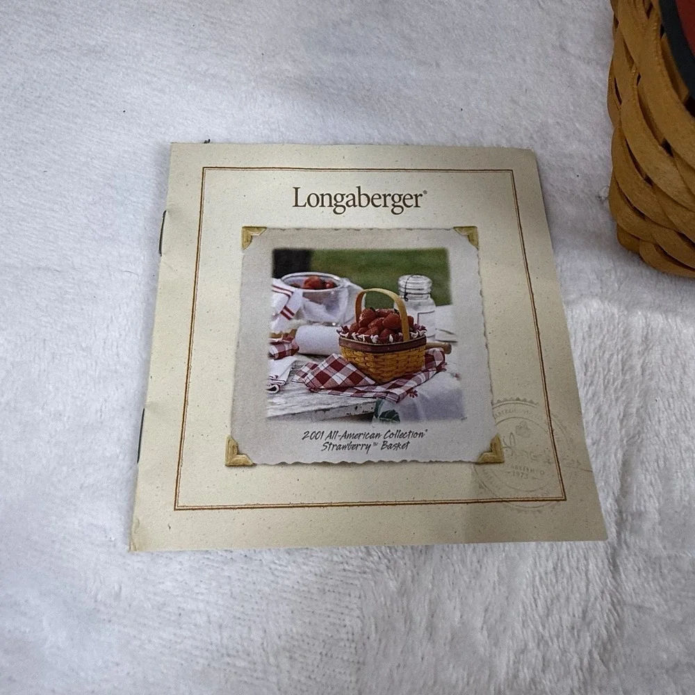 Longaberger 2001 All American Strawberry Basket Liner Protector Booklet USA